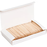 ANTETOK premium wooden toothpicks front view of the packaging container displaying natural wood sticks.