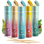PurePix Mullein Pix variety pack front view showing five colorful tubes of flavored toothpicks for smoking cessation.