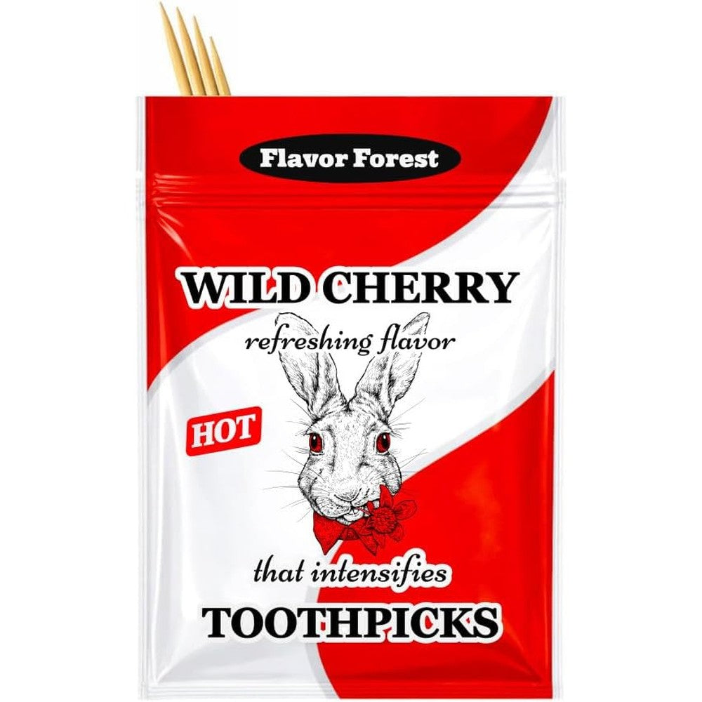 Flavor Forest Wild Cherry Hot Cinnamon Toothpicks front view resealable pack