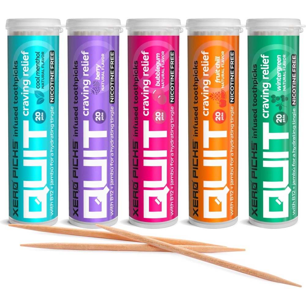 Xero Picks Infused Flavored Toothpicks variety pack front view for smoking cessation