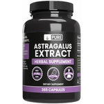 Pure Original Ingredients Astragalus 365 Capsules front view showing the clean supplement bottle layout.