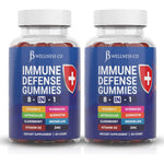 New Age JB Wellness Company 8 In 1 Immune Defense Gummies 2 Pack front view showcasing premium dietary supplement bottle design