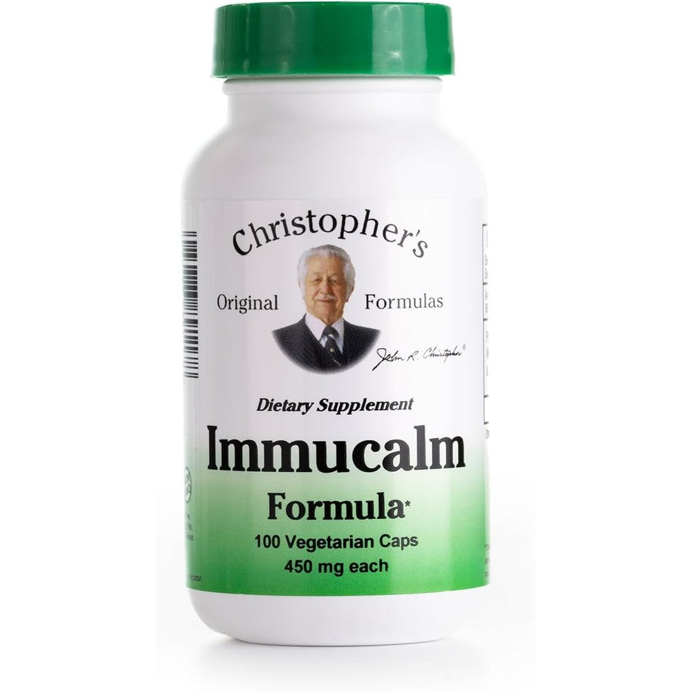 Christopher's Original Formulas Immucalm 100 Capsules front view bottle for natural immune support