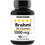 Monoherb Brahmi Extract 1000 Milligrams bottle front view showing cognitive support features.
