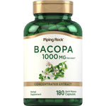 Piping Rock Bacopa Monnieri 1000mg bottle front view showing 180 capsules