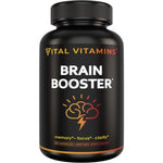 Vital Vitamins Brain Booster Bacopa Ginkgo Rhodiola Memory Focus | 30 Caps