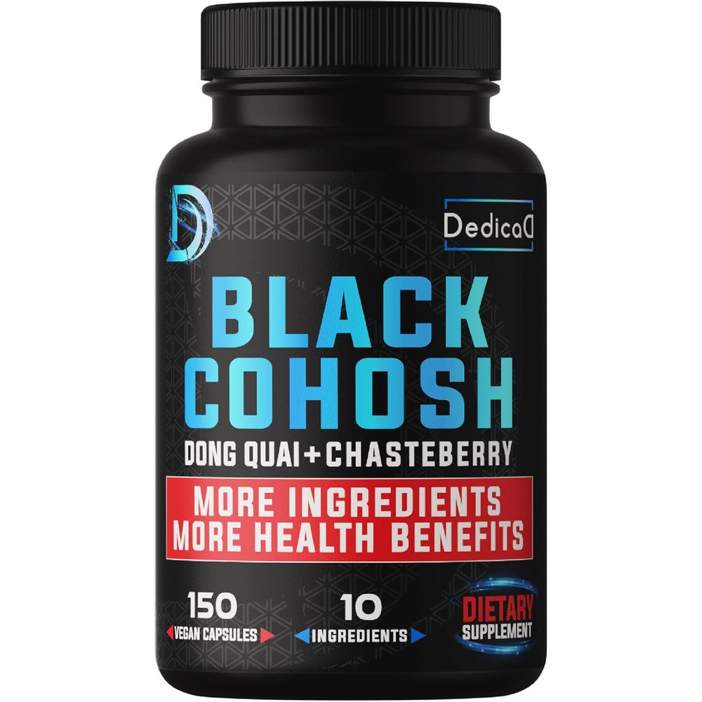 DEDICAD 12in1 Black Cohosh Menopause Support Supplement, Wild Yam, 150 Capsules