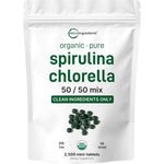 Micro Ingredients Organic Spirulina Chlorella Mini Tablets front view