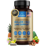 Solnuvi Mullein Leaf Extract and NAC Lung Detox front bottle view