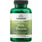 Swanson Full Spectrum Milk Thistle 500 mg 30 vegan capsules front bottle view for liver detox