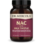 Dr. Mercola NAC with Milk Thistle 60 Capsules front bottle view for liver support