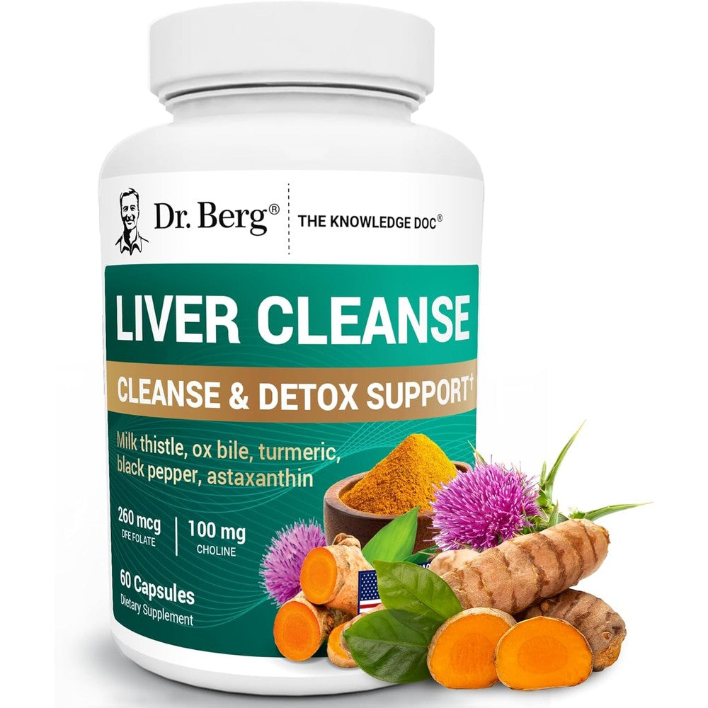 Dr. Berg Nutritionals Liver Cleanse Detox front view bottle on white background