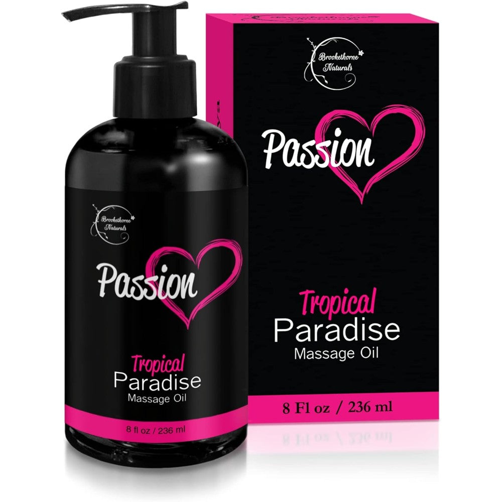 Brookethorne Naturals Passion Sensual Massage Oil front view bottle