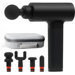 Sharper Image Powerboost deep tissue percussion massage gun front view in matte black color