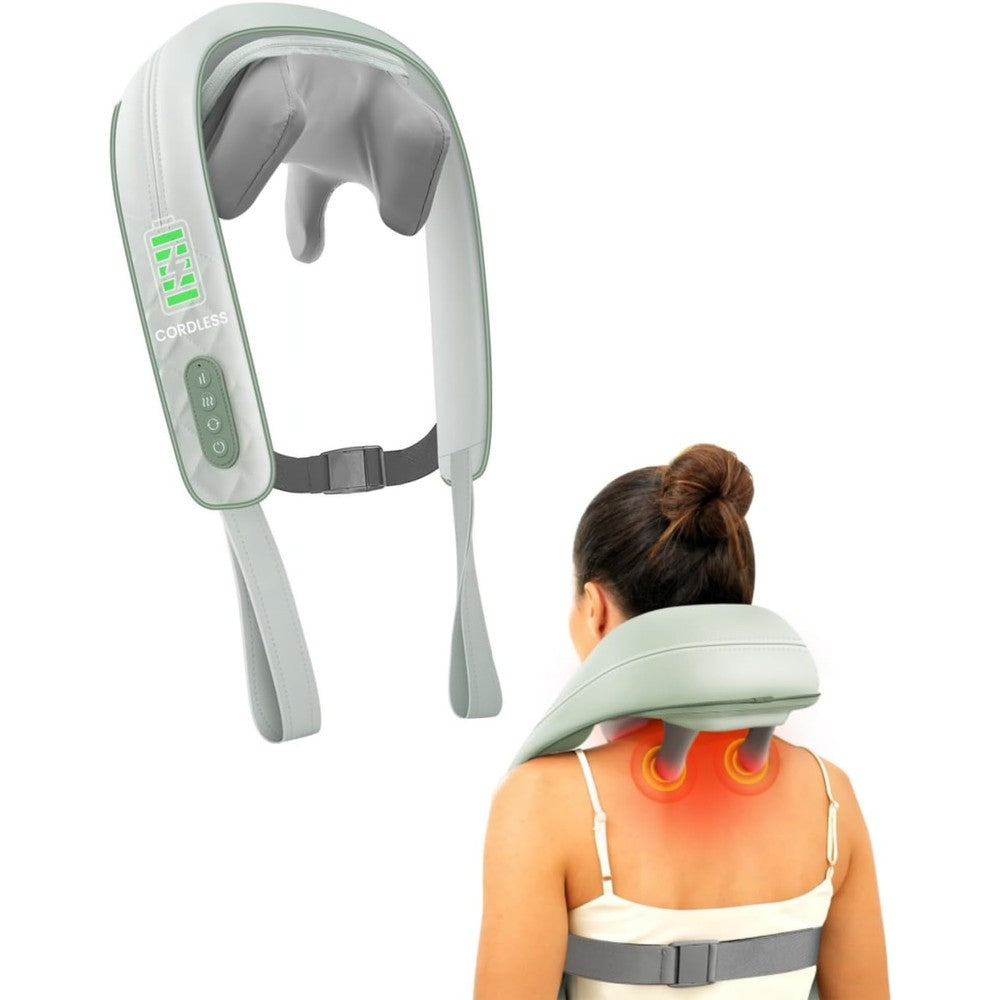 Snailax Cordless Neck Shoulder Massager front view showing four D kneading heads