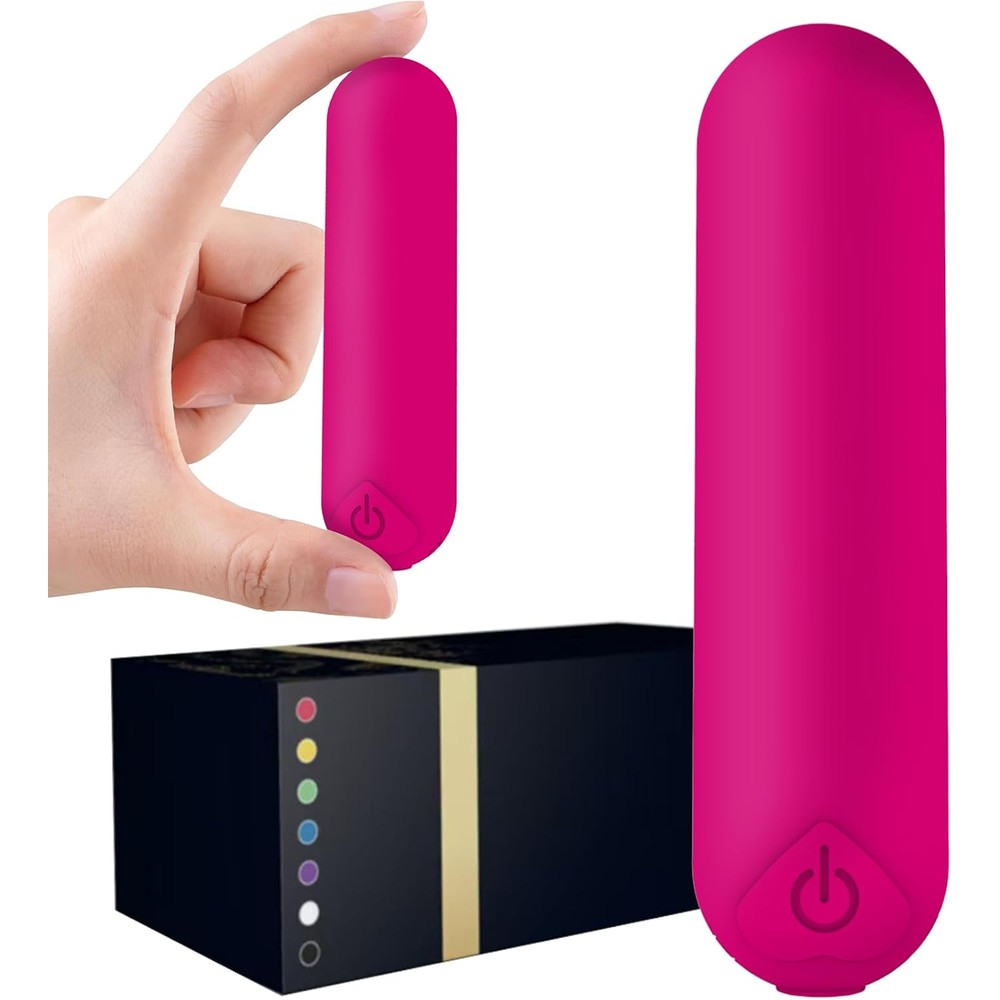 Smmgqeee mini handheld electric back massager rose red front view