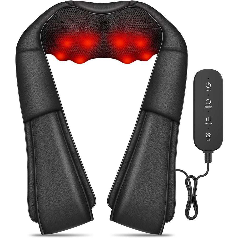 iKristin Neck Massager front view showcasing the premium polyurethane leather and ergonomic U-shaped design.