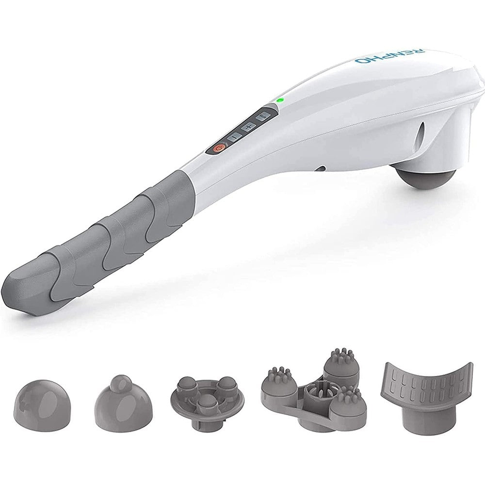RENPHO Handheld Cordless Massager front view for deep tissue relief.