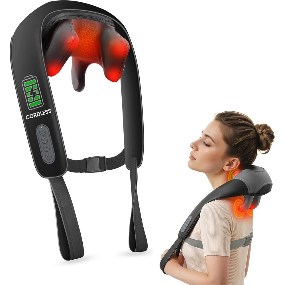 Snailax neck massager premium front view displaying the ergonomic 4D deep kneading massage nodes
