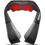 UFFAE Shiatsu Neck and Back Massager front view showing black and grey premium leather design.