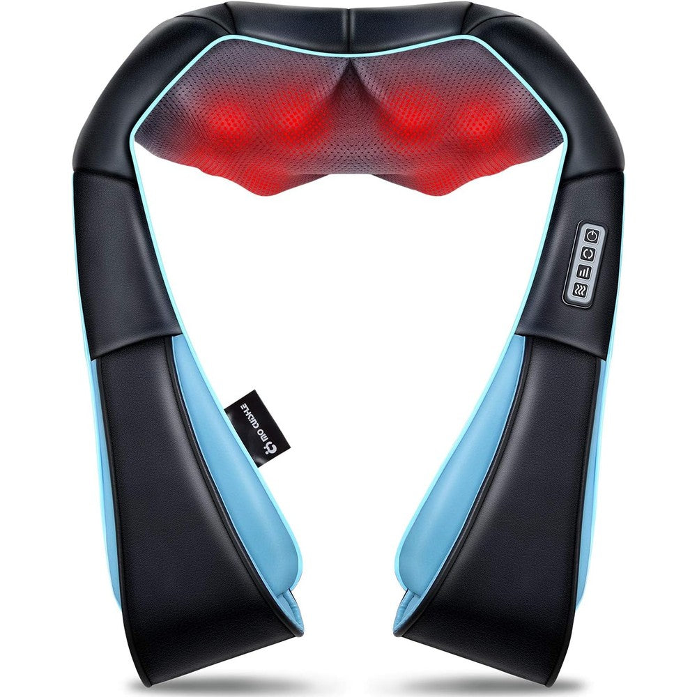 Mo Cuishle Shiatsu back shoulder and neck massager front view showing control panel buttons.