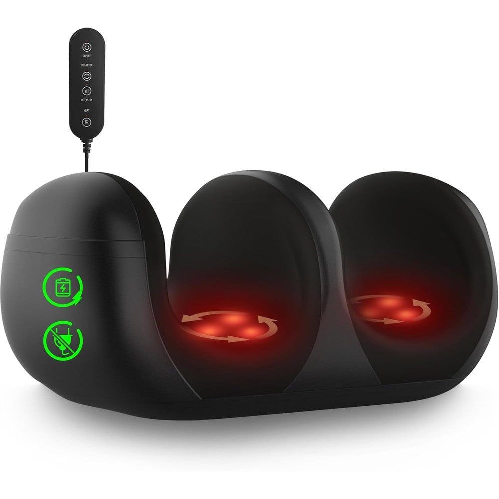 Lingteng shiatsu foot massager front view showing black premium finish