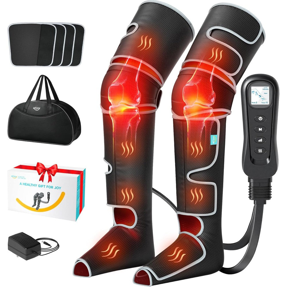 ALLJOY leg massager with heat and compression black front view