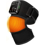 KlugPop knee massager front view showing the digital LED control panel for managing heat and vibration.