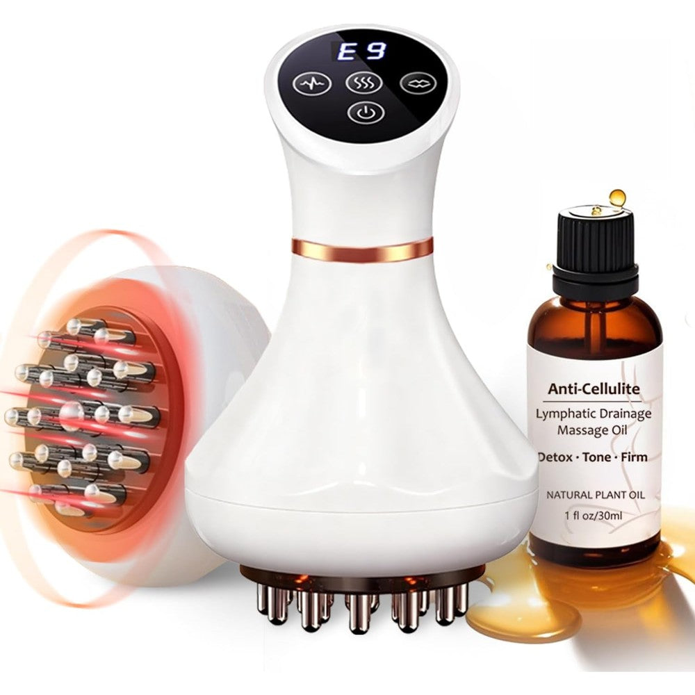 FASCITONE Lymphatic Drainage Massager handheld body sculpting machine front view showing modern design and texturized controls