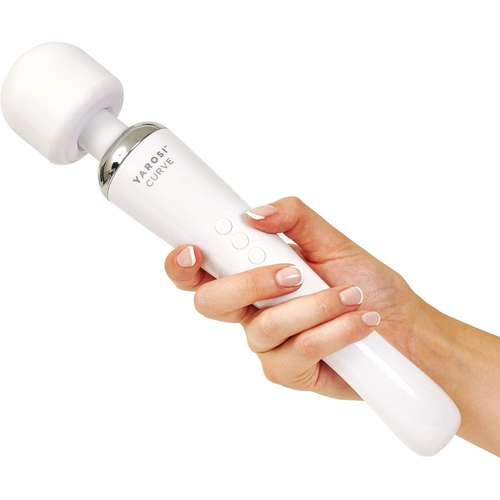Yarosi Cordless Curve Therapeutic Massager white front view showcasing sleek handle design