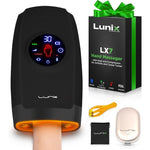 Lunix LX7 touchscreen electric hand massager black front view showing digital control panel
