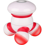 Cotsoco mini handheld massager front view showing three-pronged red and white design for muscle relaxation.
