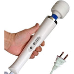 Charming 10 speed wired handheld back massager front view in premium white