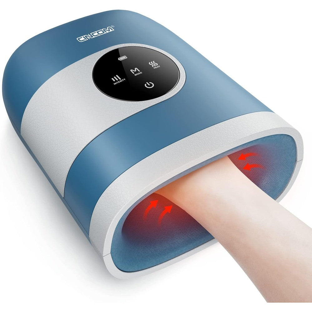 CINCOM Upgraded Hand Massager front view showcasing the modern touch screen control panel