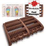 Brookstone wooden foot roller massager front view