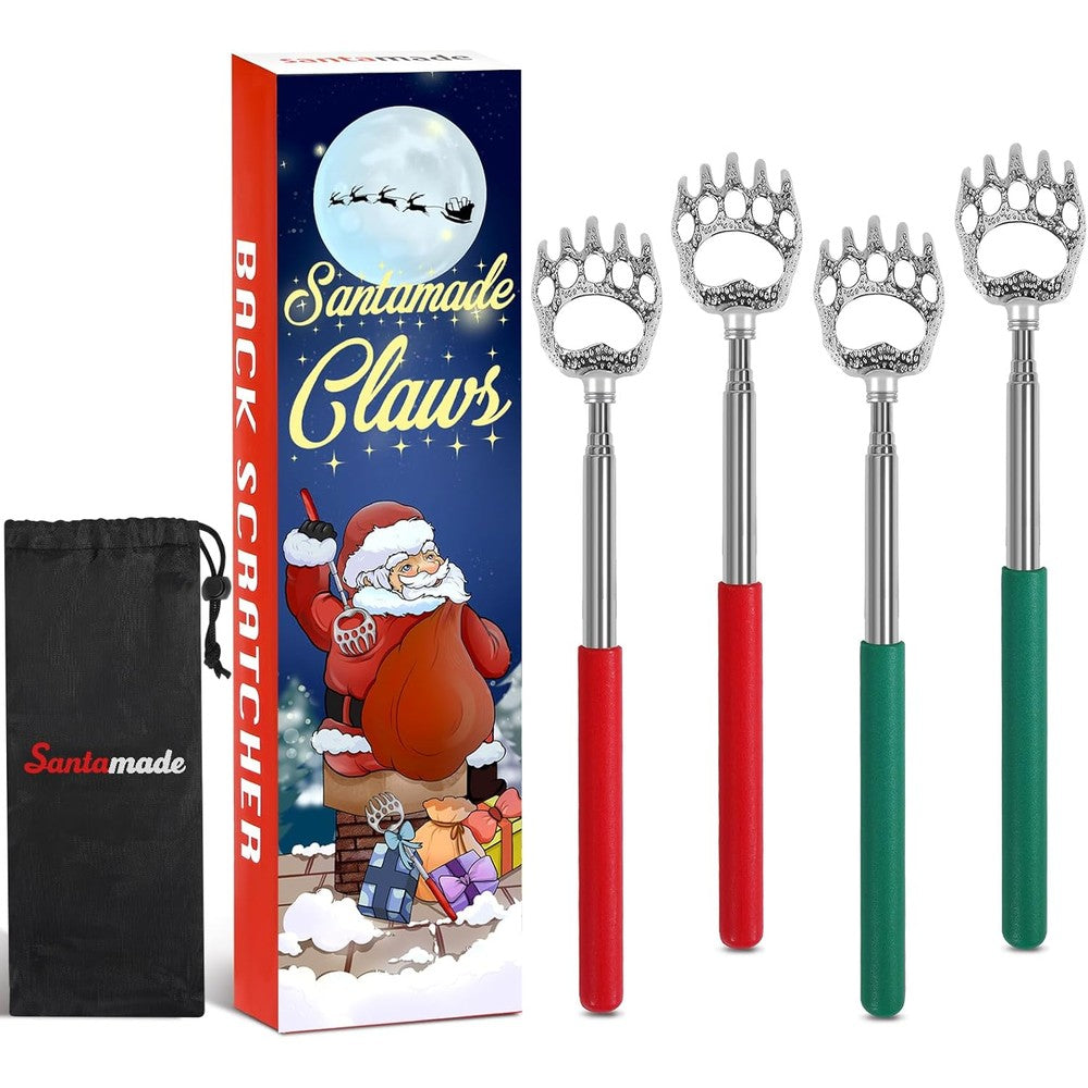 SANTAMADE bear claw back scratcher four pack front view extendable personal care tool