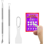 Lustrib 3 Pcs Lottery Ticket Scratcher Tool Set front view
