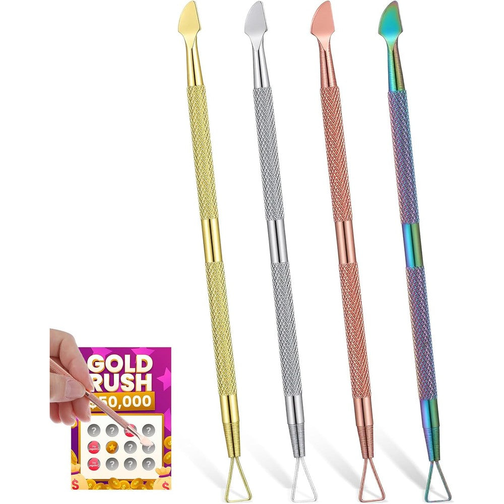 Wanmu 4 Pieces Lottery Ticket Scratcher Tool Set front view
