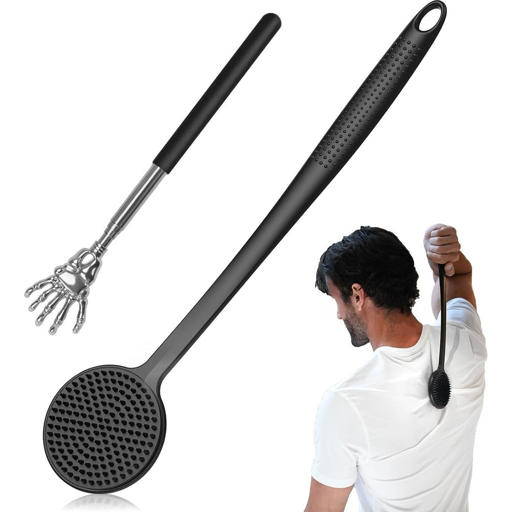 Vwmyq dual sided silicone back scratcher black