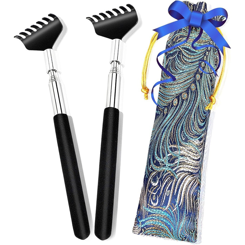 ONEEKK portable extendable back scratcher pack of two front view