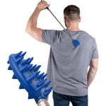 Cactus Scratcher extendable back scratcher front view showing blue double sided head