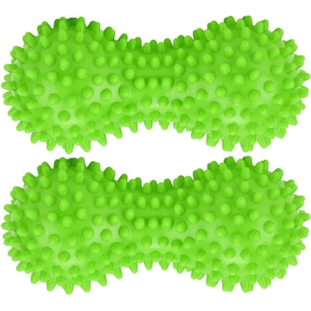 Therapist's Choice set of two green spiky massage peanut balls front view