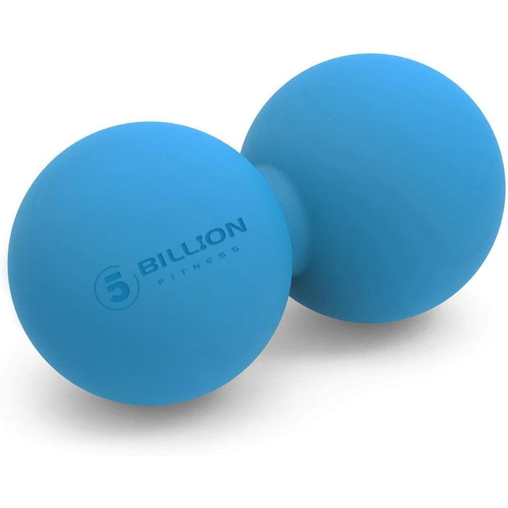 5BILLION FITNESS Peanut Massage Ball front view in vibrant blue natural rubber
