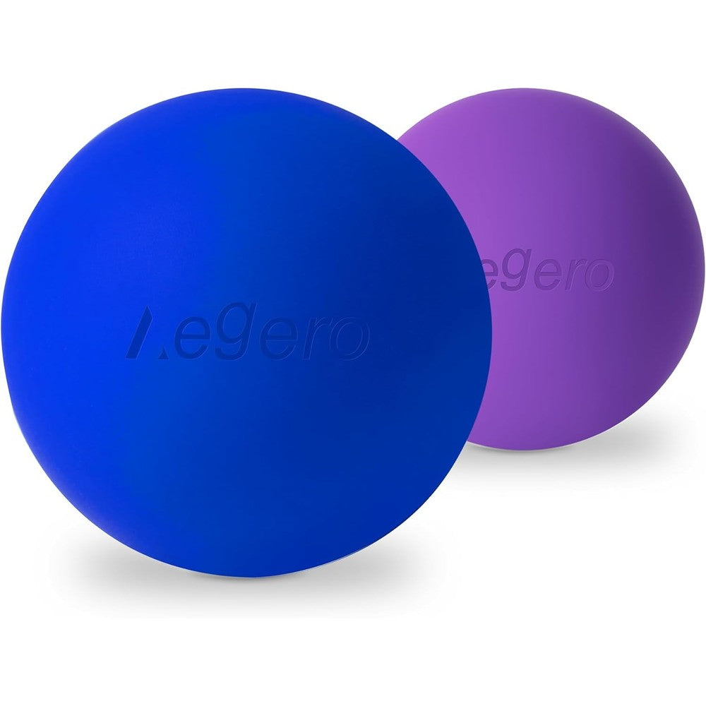 Aegero massage lacrosse balls in deep blue and purple front view
