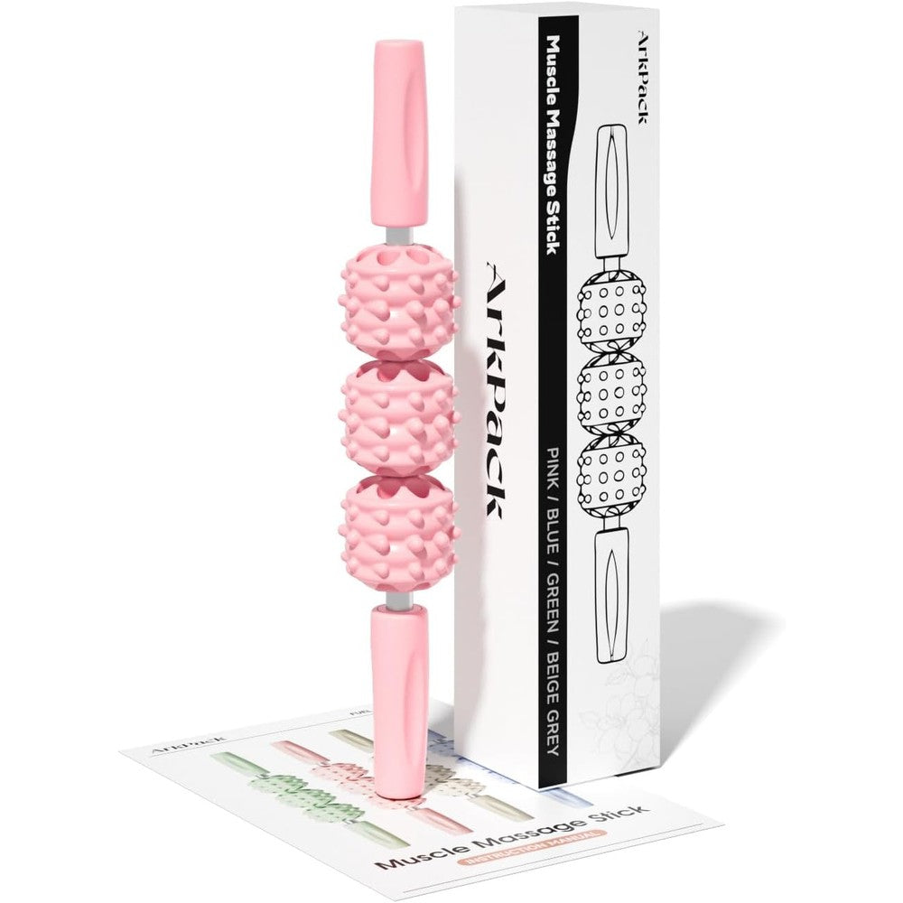 ArkPack 3-ball muscle roller stick pink front view