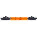TriggerPoint Grid STK handheld foam roller front view showing orange textured surface for deep tissue massage.