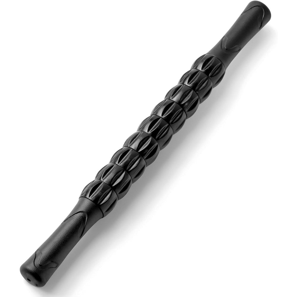 ZanLLW deep tissue muscle roller massage stick front view highlighting black spiky gears