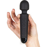 Yarosi Micro Personal Massage Wand front view in black showing compact design