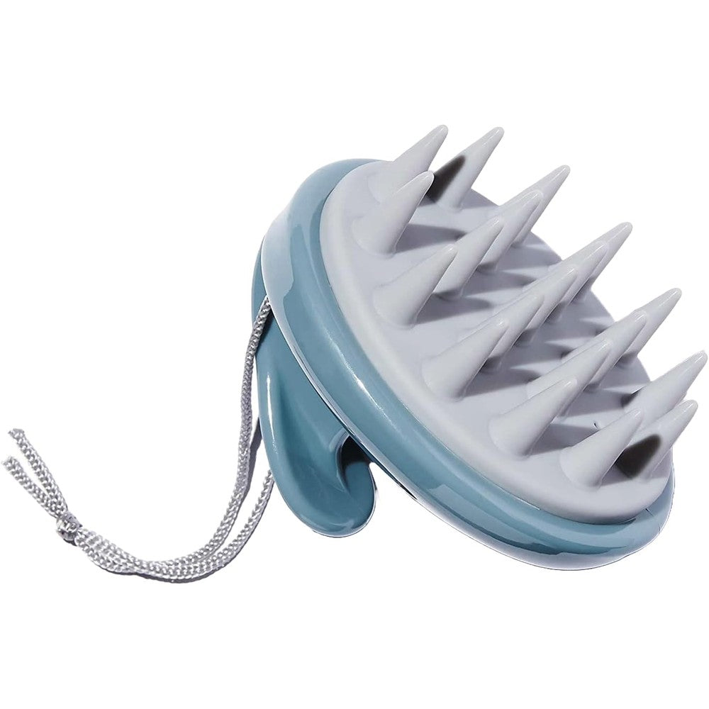 Briogeo Scalp Revival Stimulating Therapy Scalp Massager front view showing the ergonomic silver handle