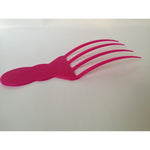 3D Luxe Therapy Scalp Soother Pink handheld massager wand front view showcasing the patented curved teeth design.